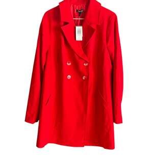 NWT Torrid Red Double Breasted A-Line Trench Coat Jacket Size 0 12-L